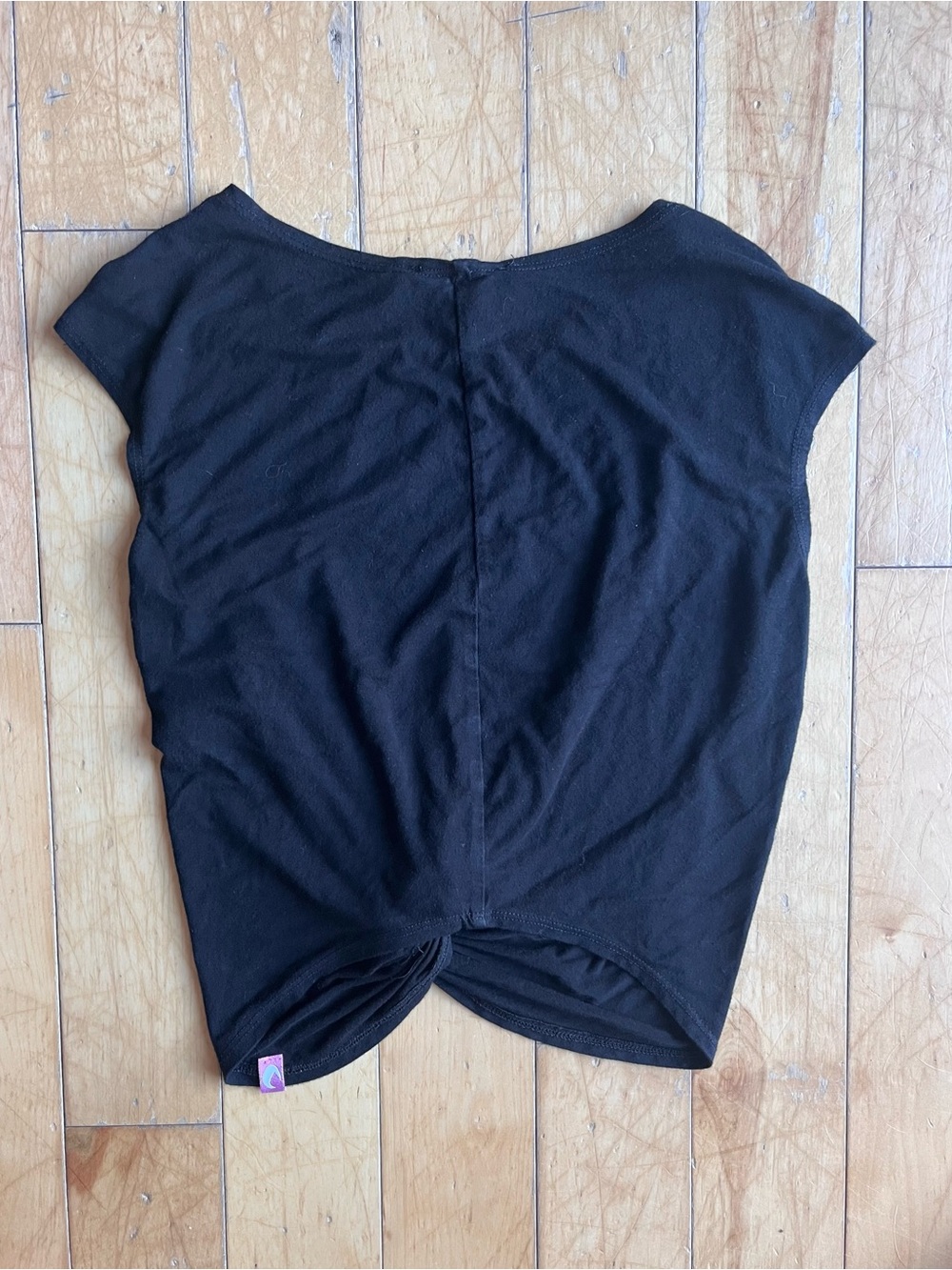 Lait de Poule Black Knotted Front Cropped Top Size XS - Picture 4 of 5